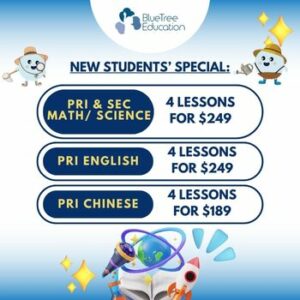PROMO: $249 for 4 Lessons (Primary & Secondary Science/Math and Primary English) & $189 for 4 Lessons (Primary Chinese)